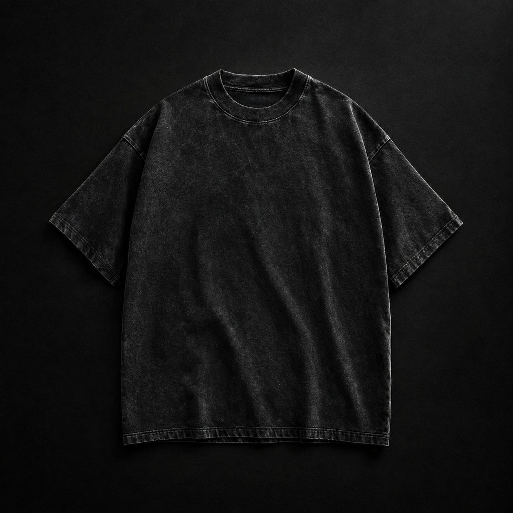 Shadow boxy tee in washed black