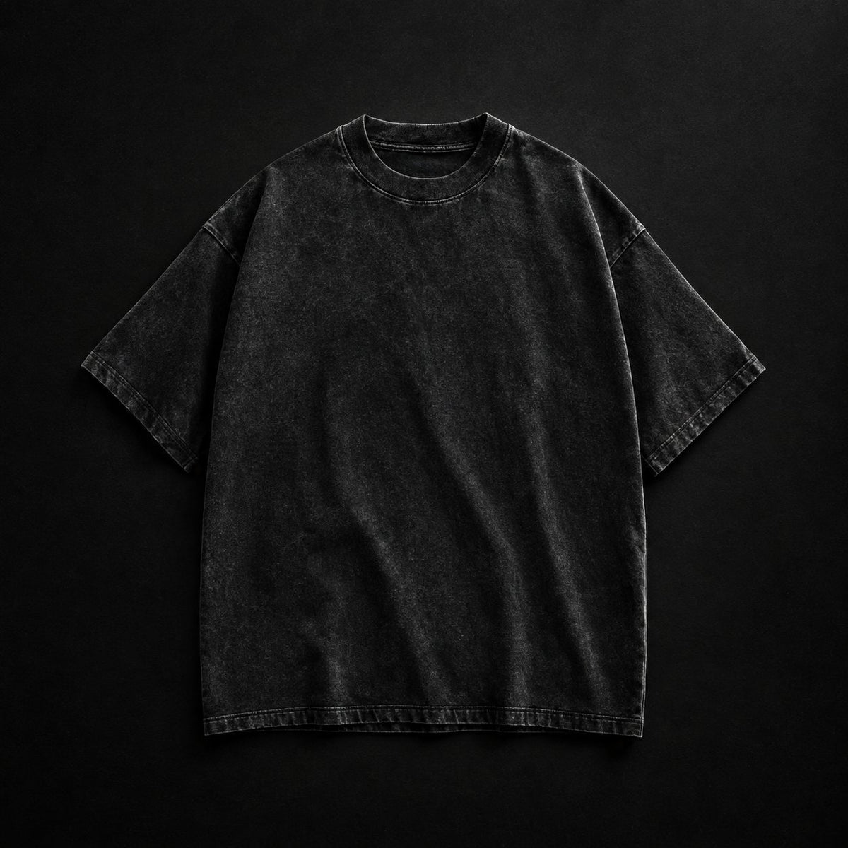 Shadow boxy tee in washed black