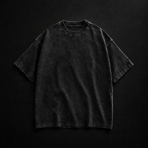 Shadow boxy tee in washed black